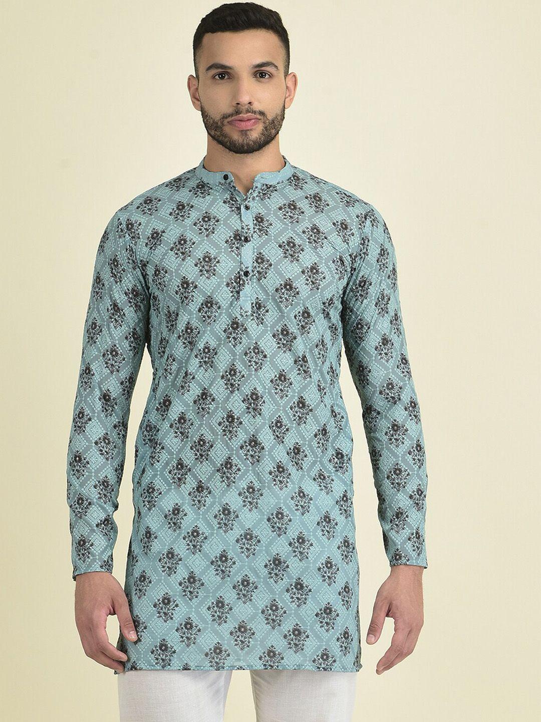 deyann men floral embroidered kurta with pyjamas