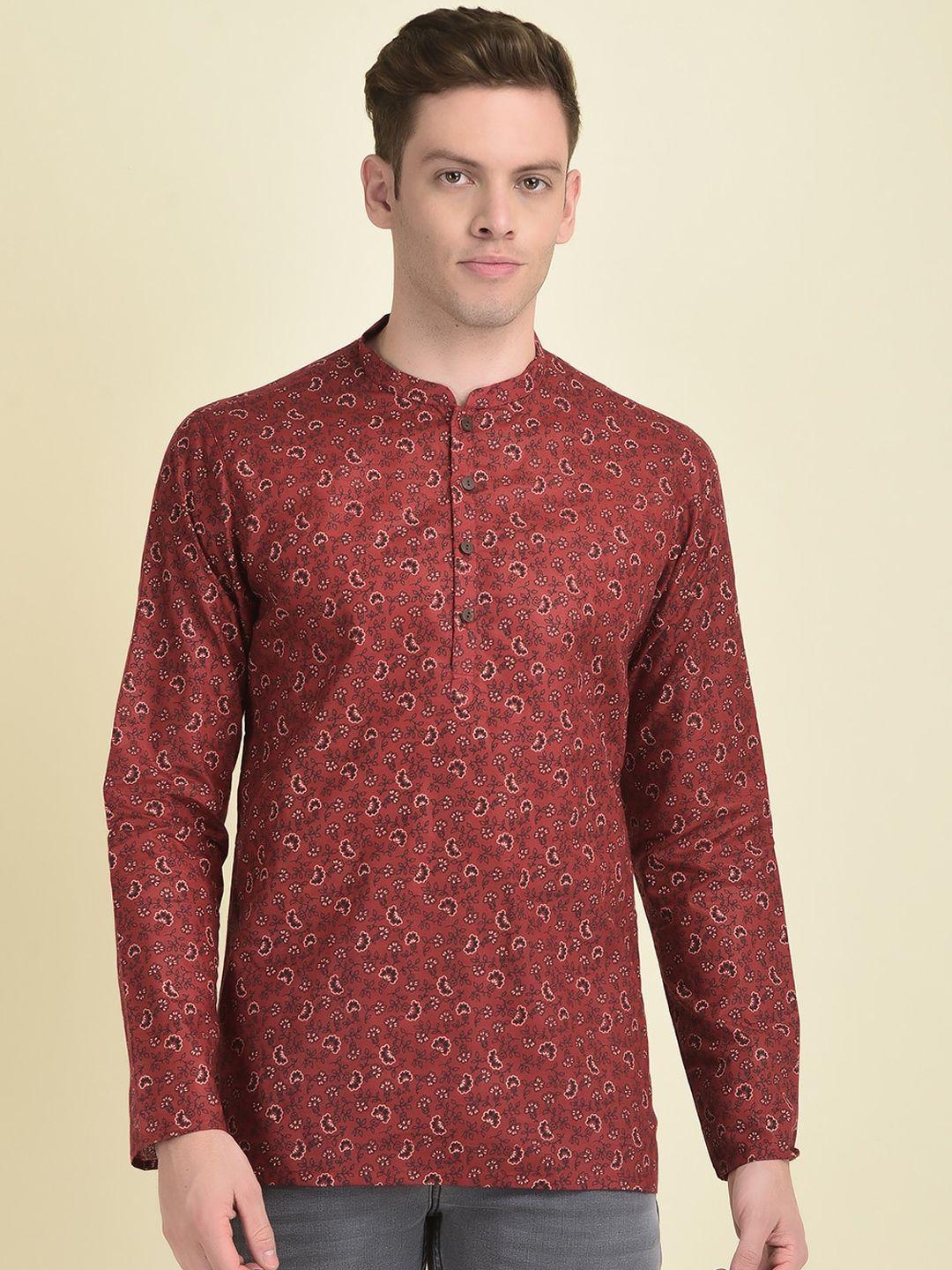 deyann men floral printed cotton kurta