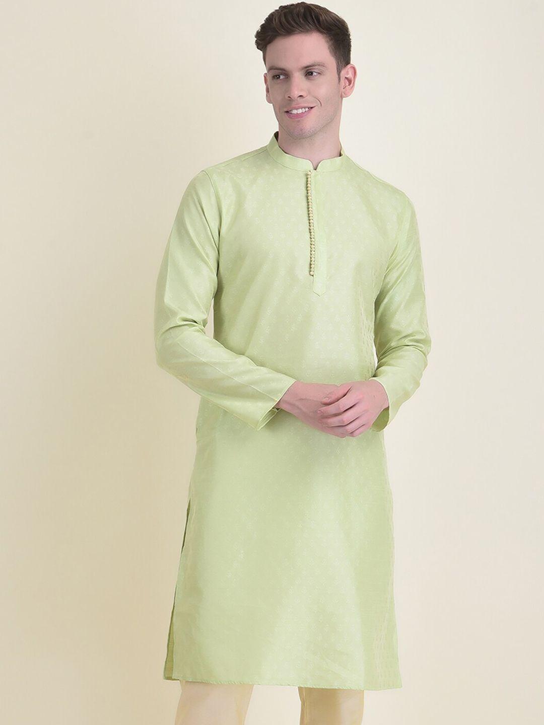 deyann men green regular kurta with pyjamas