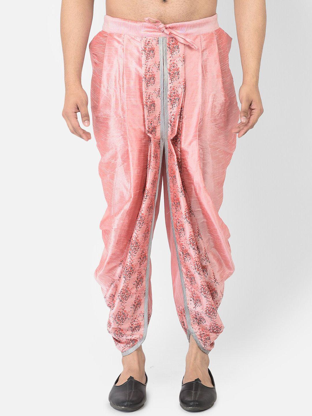 deyann men peach-coloured printed dhoti pants