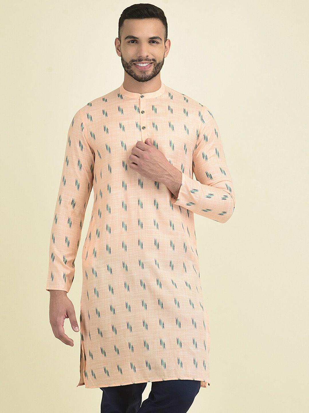 deyann men printed kurta with pyjamas