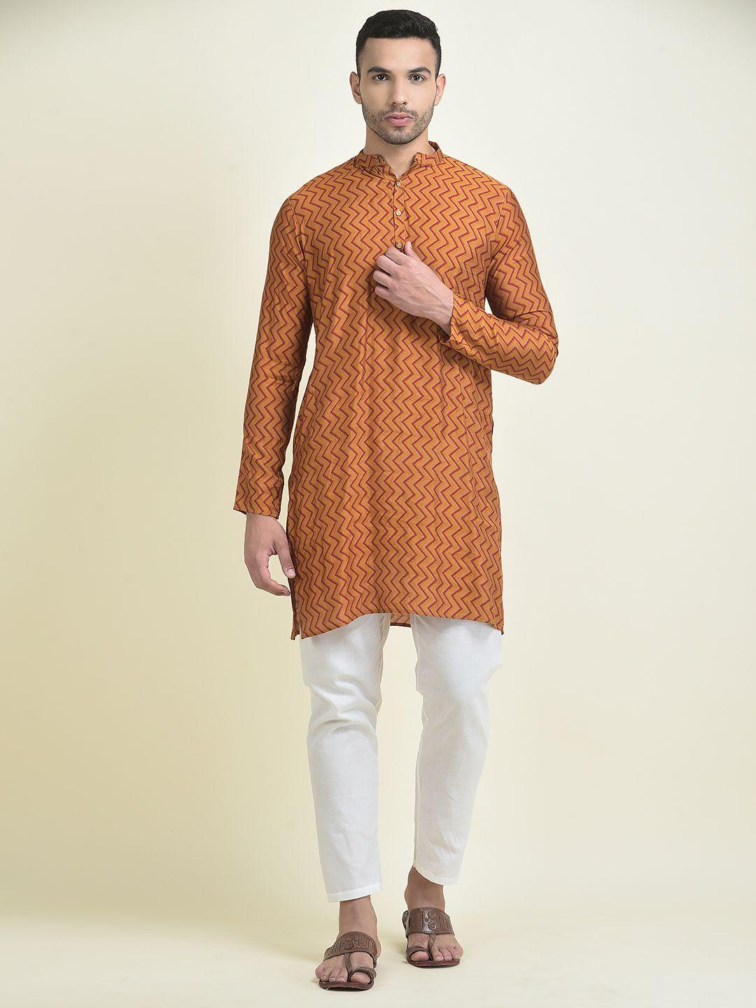 deyann men printed kurta with pyjamas