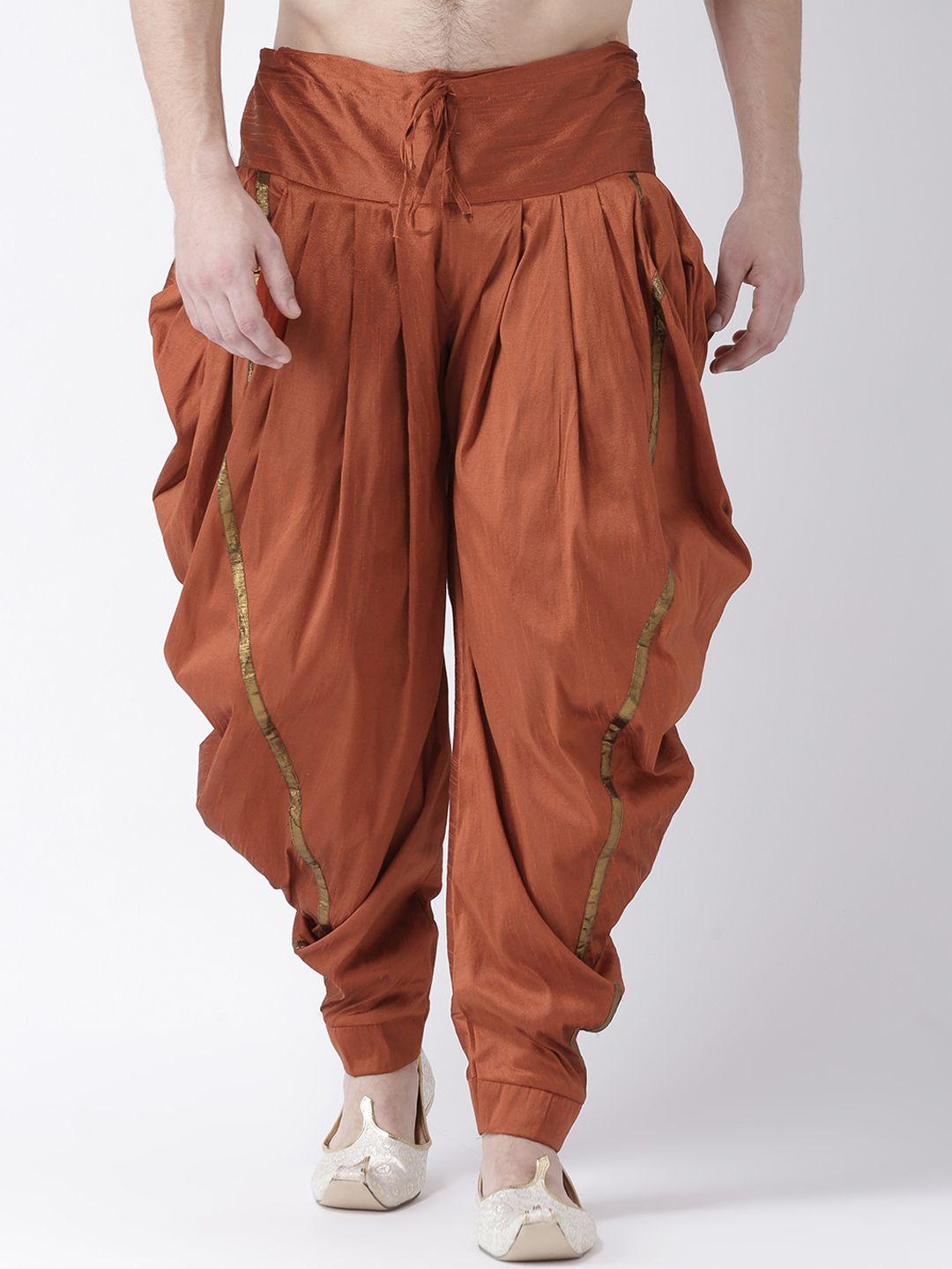 deyann men rust orange solid dhoti