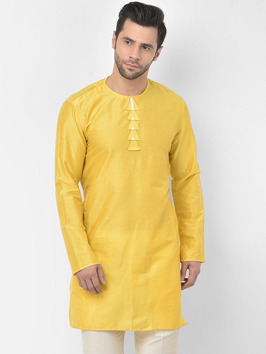 deyann men yellow & white kurta with trousers