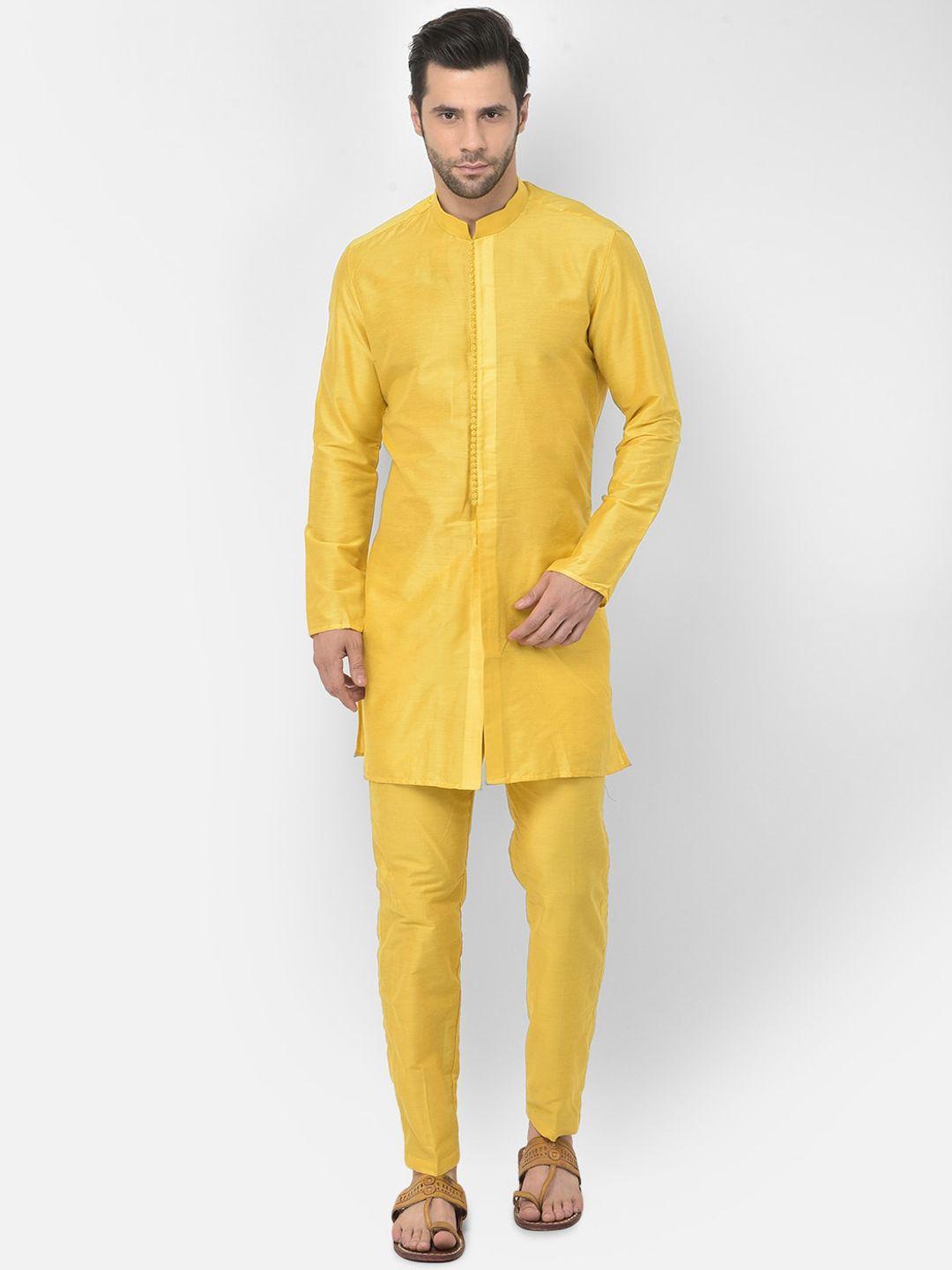 deyann men yellow kurta with trousers