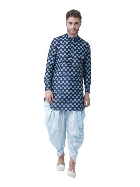 deyann navy full sleeves printed kurta set