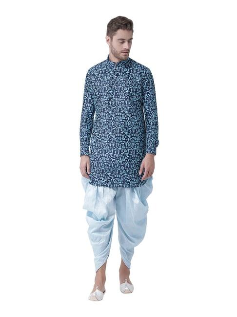 deyann navy printed regular fit kurta set