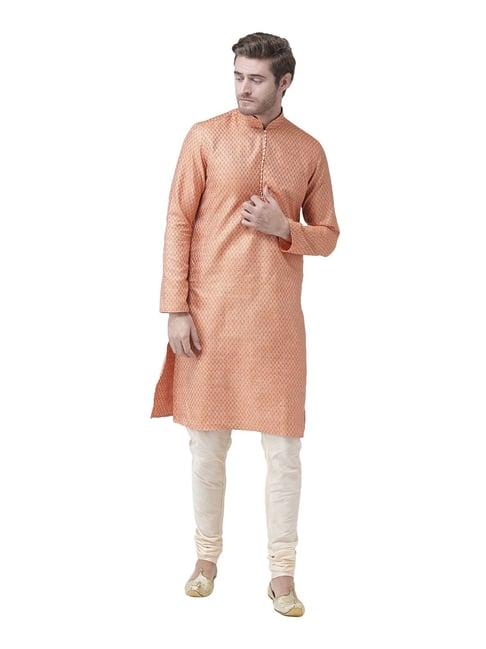 deyann orange full sleeves regular fit kurta