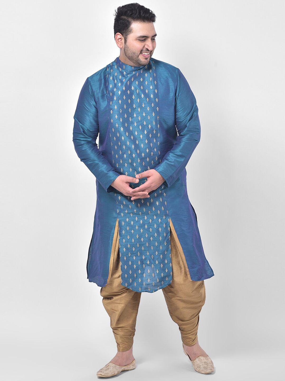 deyann plus men blue quirky printed kurta