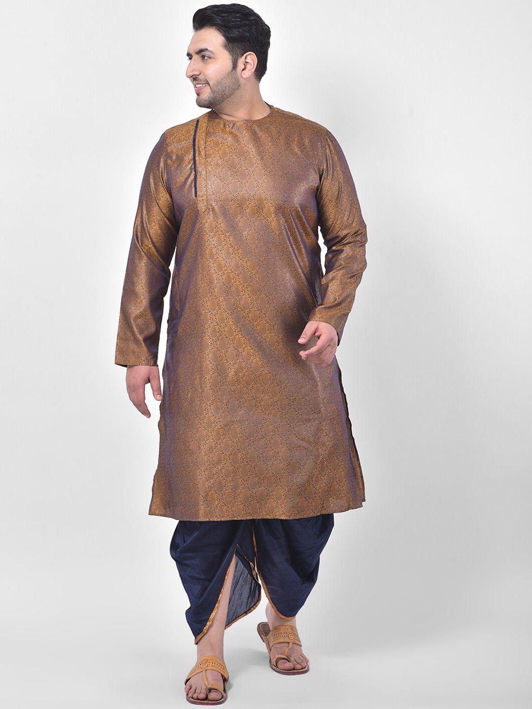 deyann plus men copper-toned paisley kurta