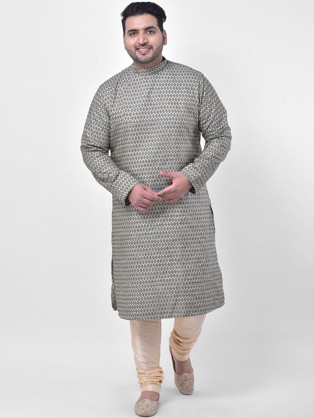 deyann plus men green kurta