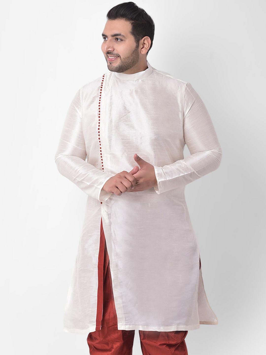 deyann plus men off white kurta