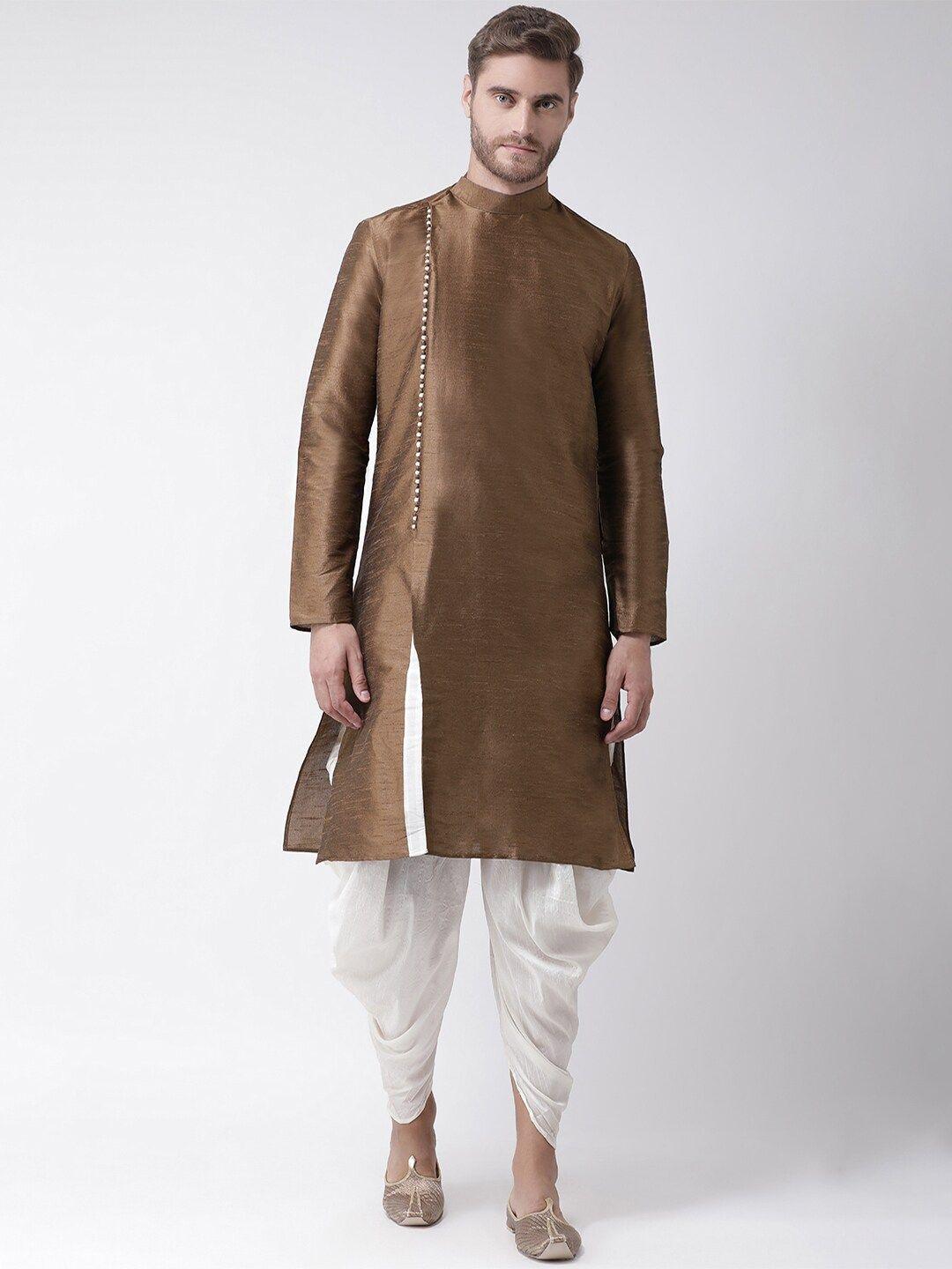 deyann regular dupion silk kurta with dhoti pants