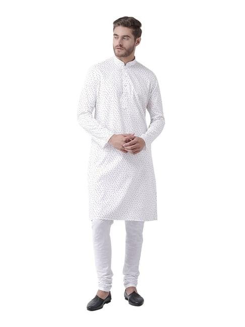 deyann white printed regular fit kurta set