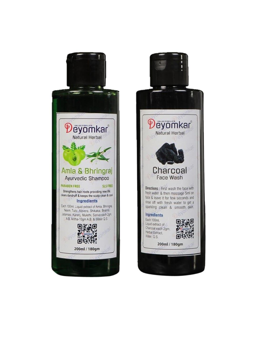 deyomkar natural herbal amla-bhringraj shampoo and charcol face wash 200 ml