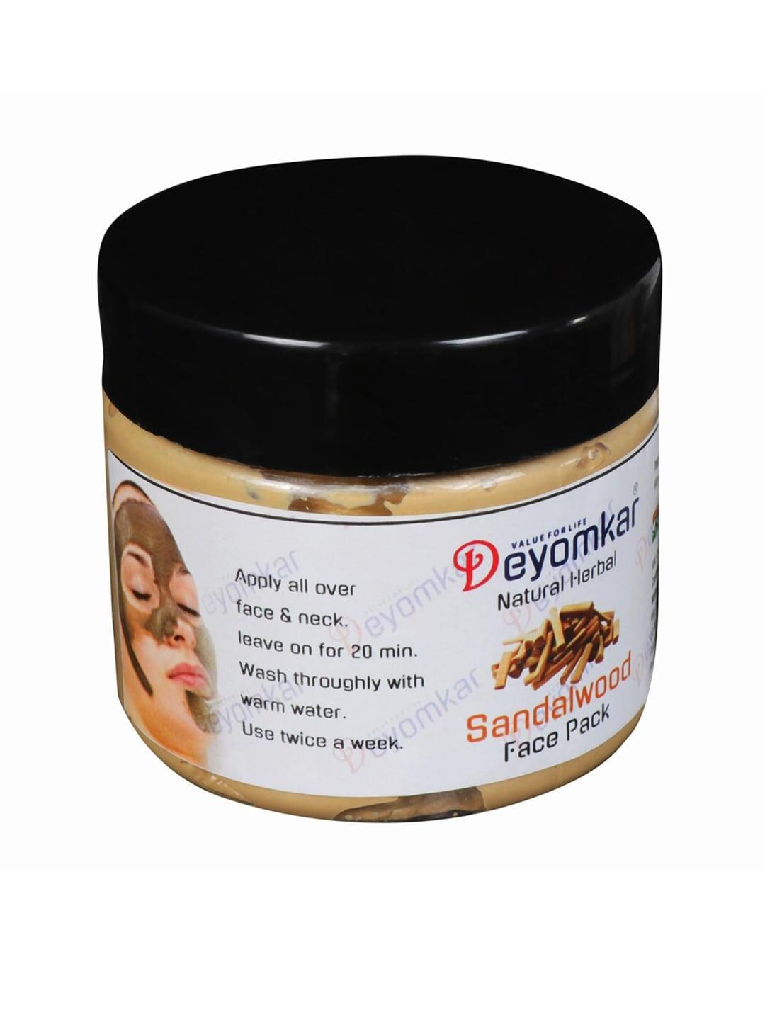 deyomkar natural herbal sandalwood face pack for glowing skin 200 ml