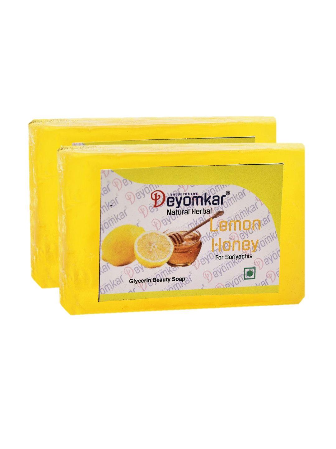deyomkar set of 2 natural herbal glycerin soap lemon honey