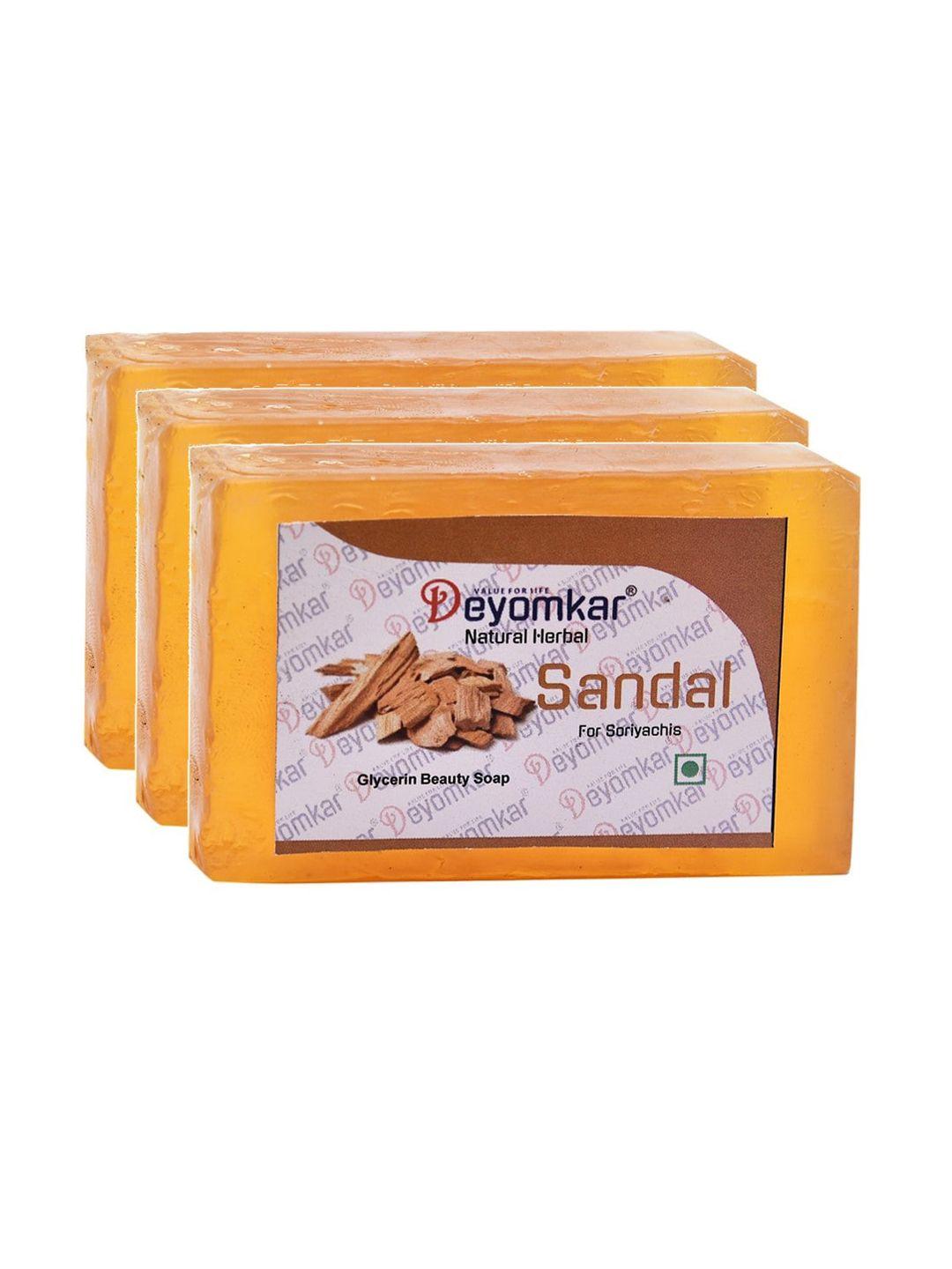 deyomkar set of 3 natural herbal sandalwood glycerin soap