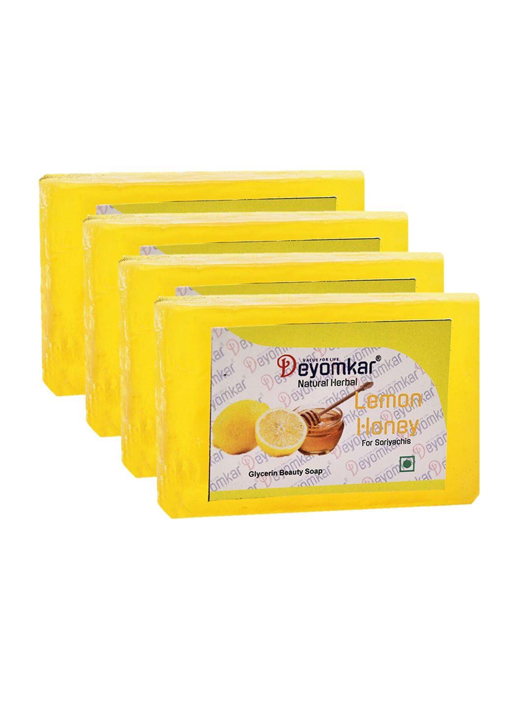 deyomkar set of 4 natural herbal glycerin soap lemon honey