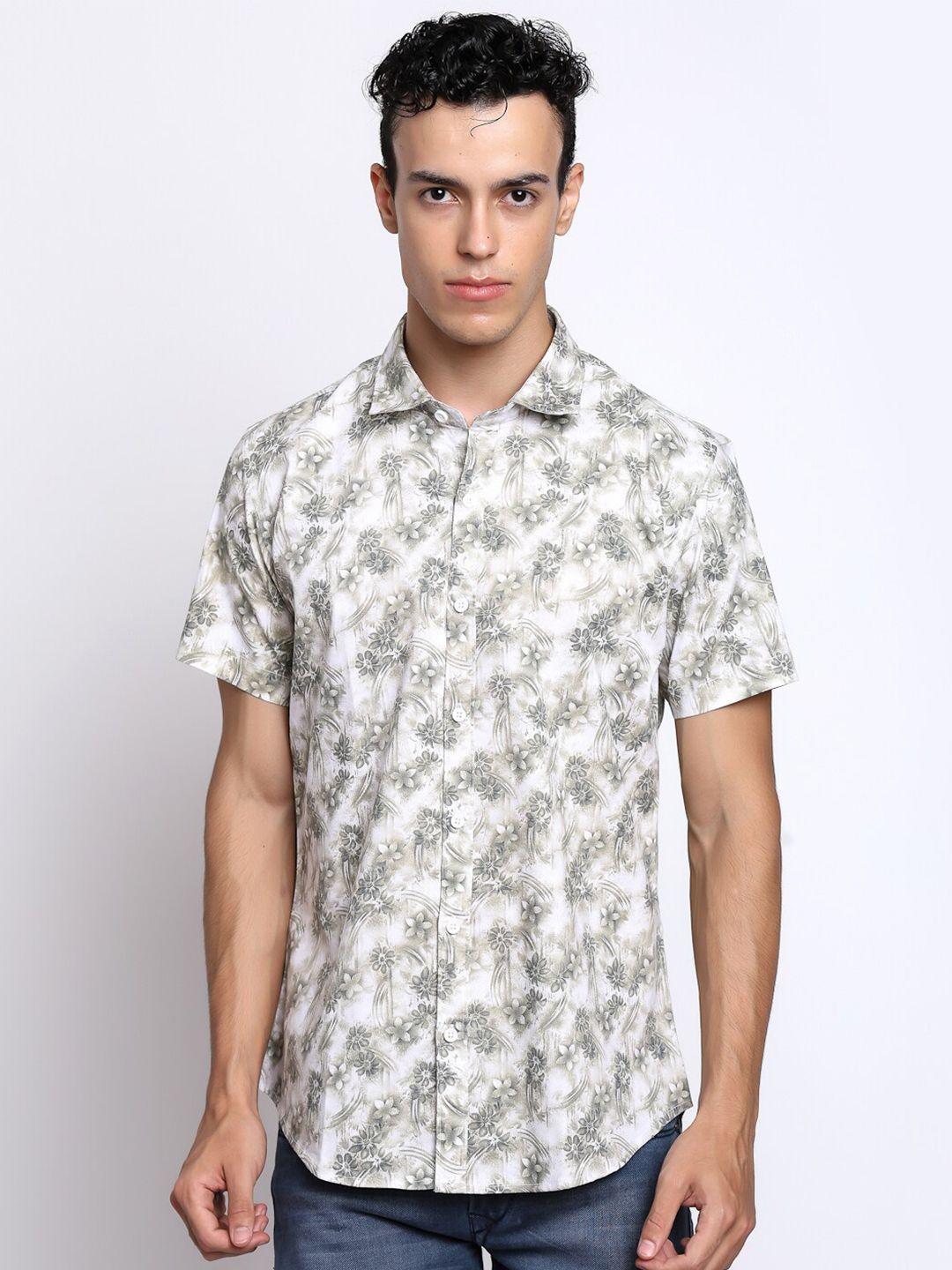 dezano classic floral printed satin shirt