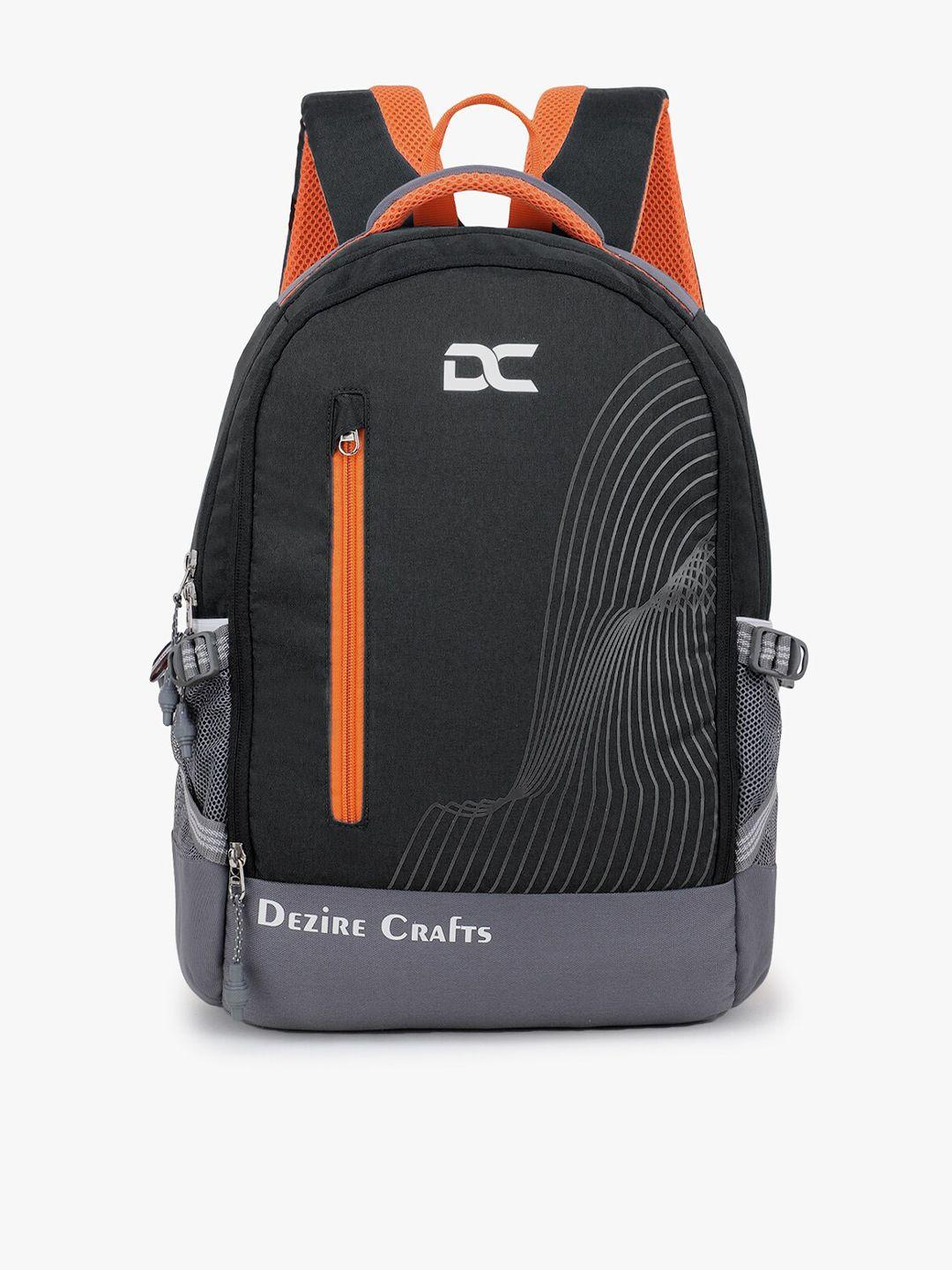 dezire crafts unisex black & orange backpack
