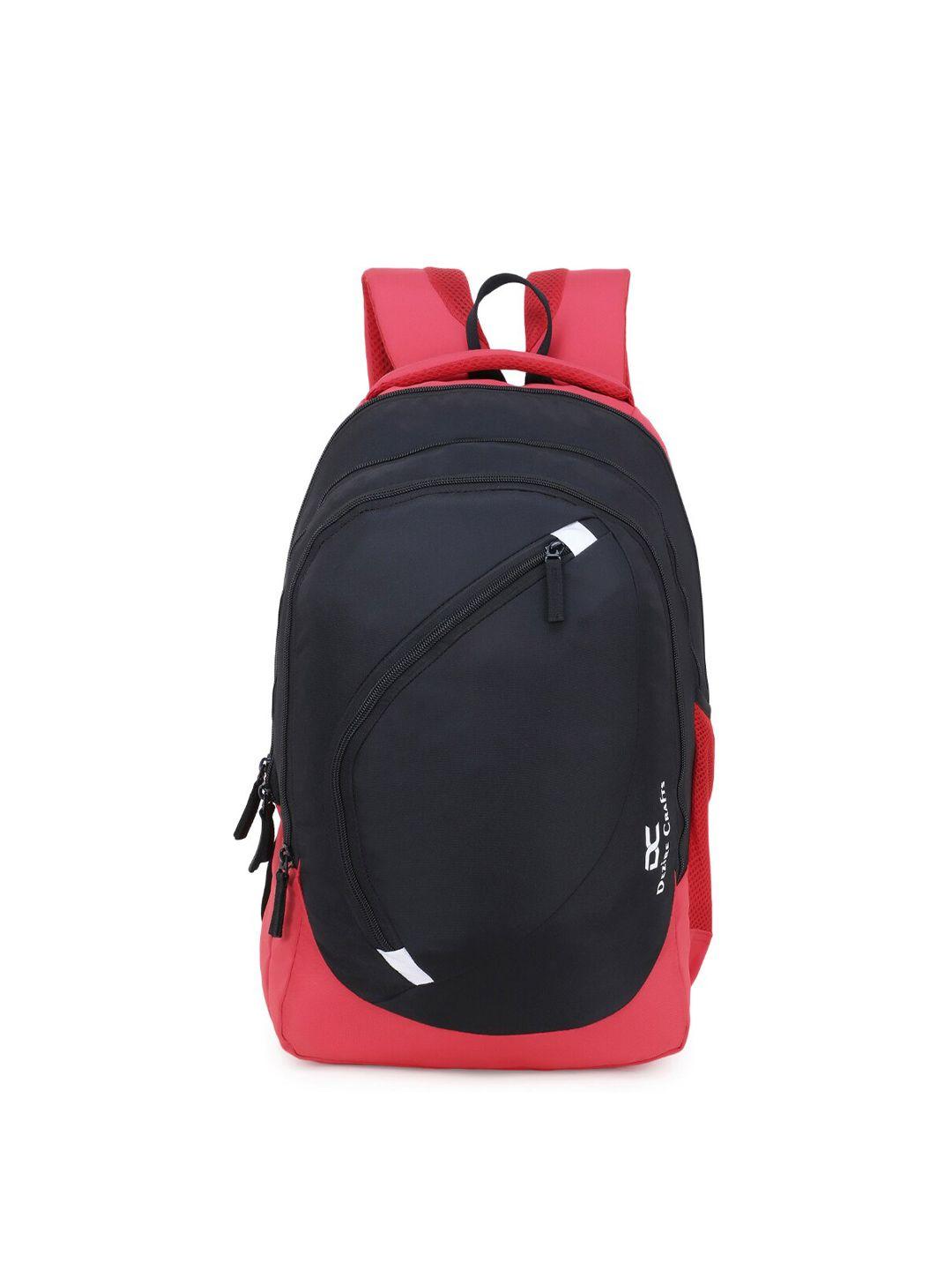 dezire crafts unisex black & pink colourblocked backpack