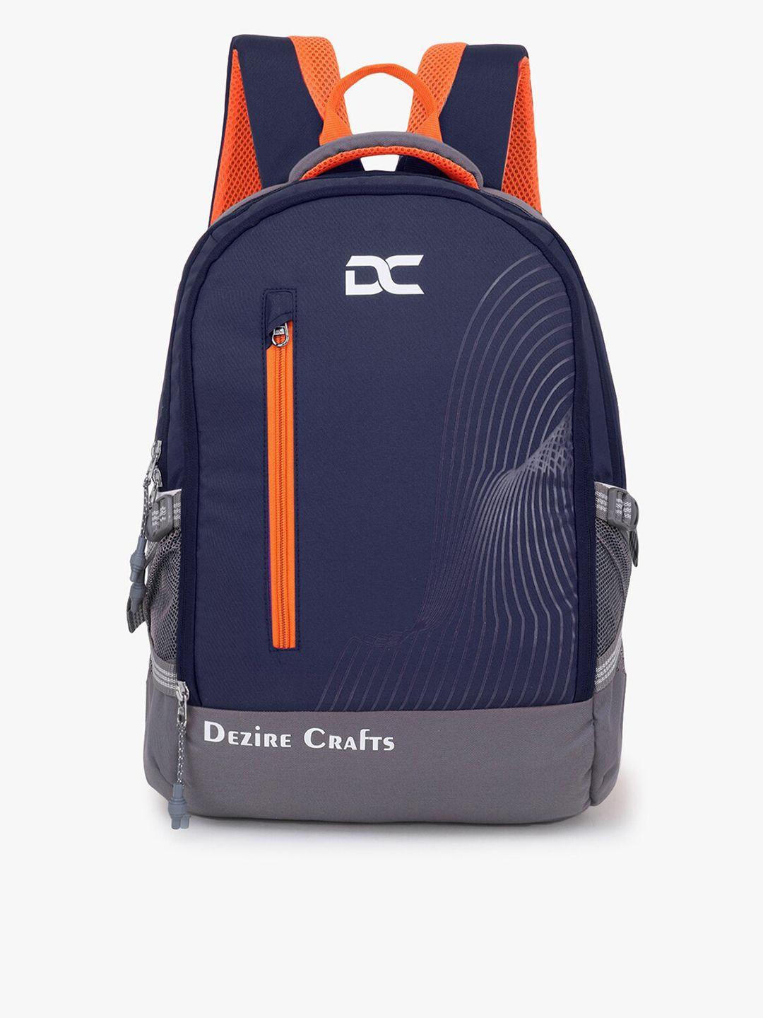 dezire crafts unisex blue & orange backpack