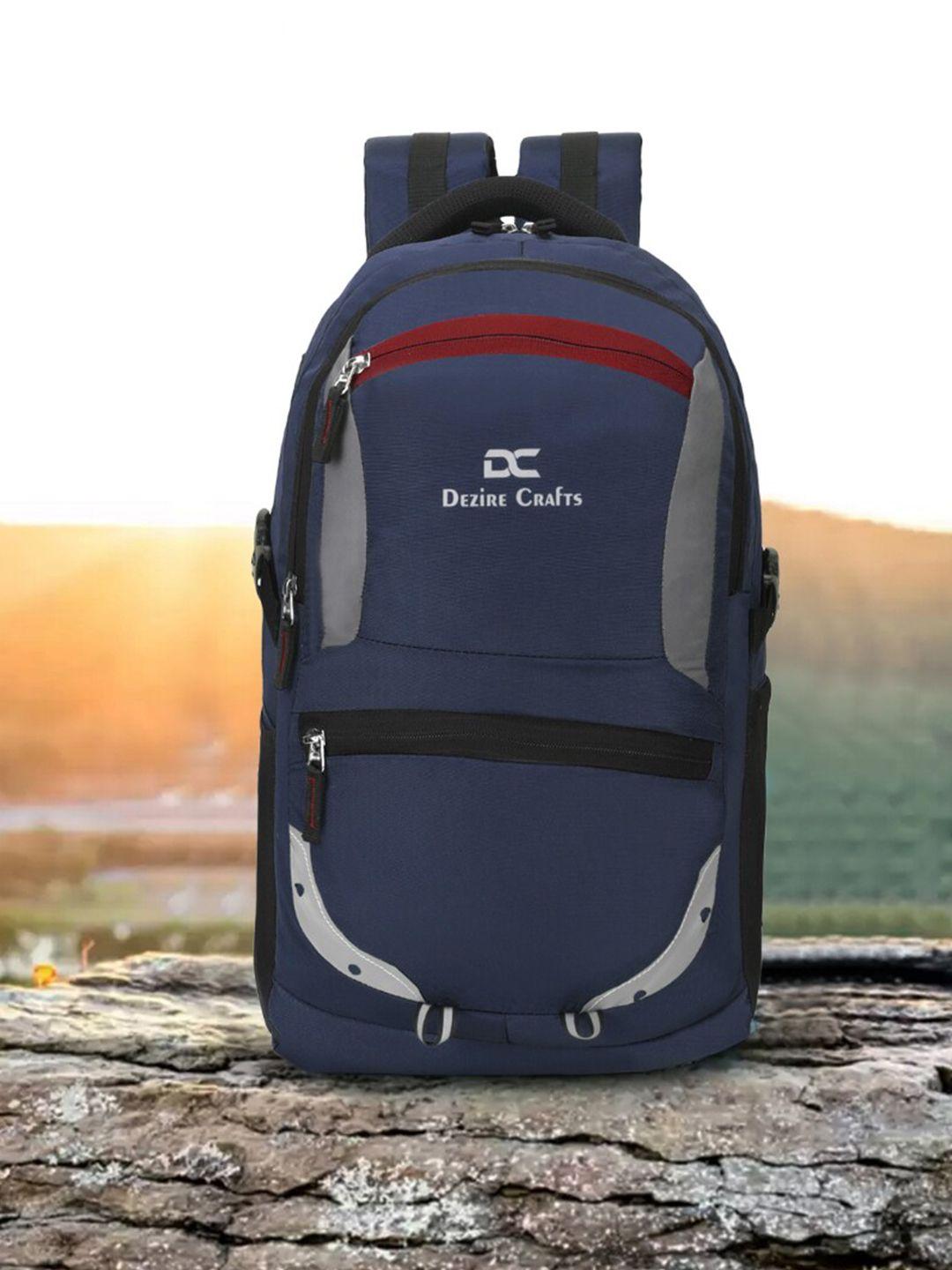 dezire crafts unisex navy blue & grey backpack with reflective strip