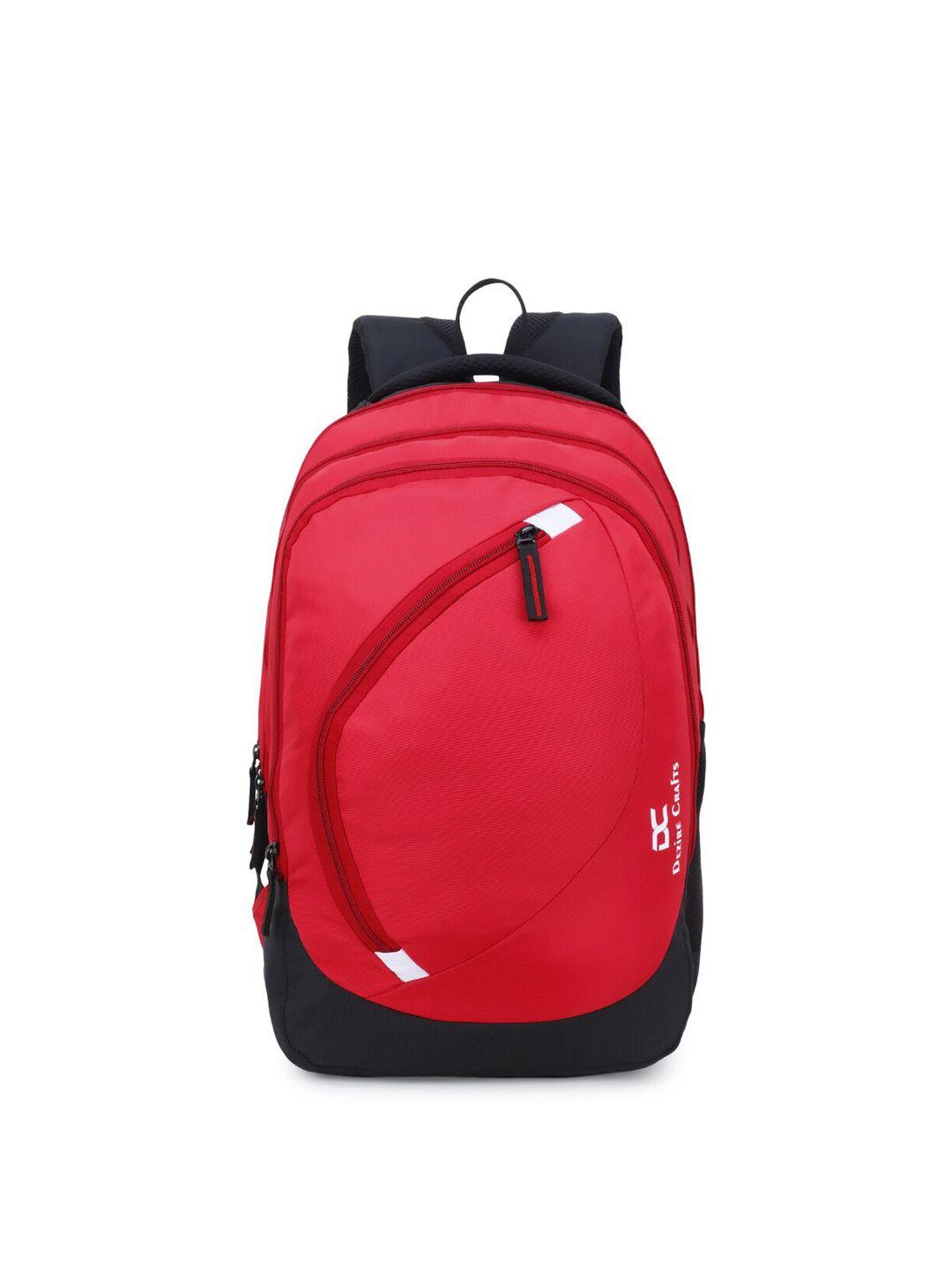 dezire crafts unisex red & black solid backpack