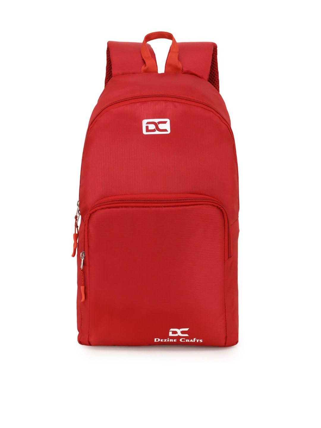 dezire crafts unisex red & white solid backpack