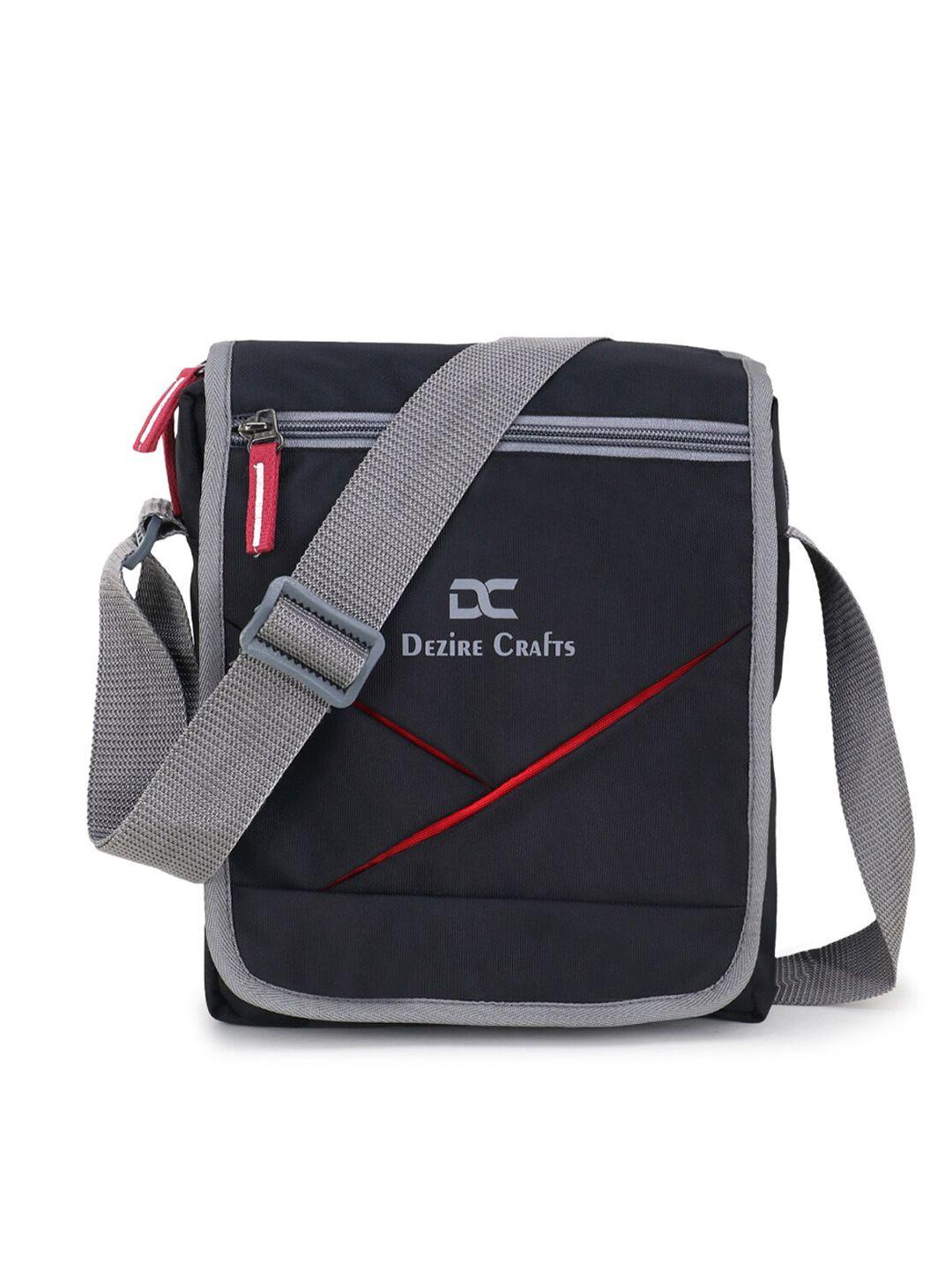 dezire crafts black & grey cross body messenger bag