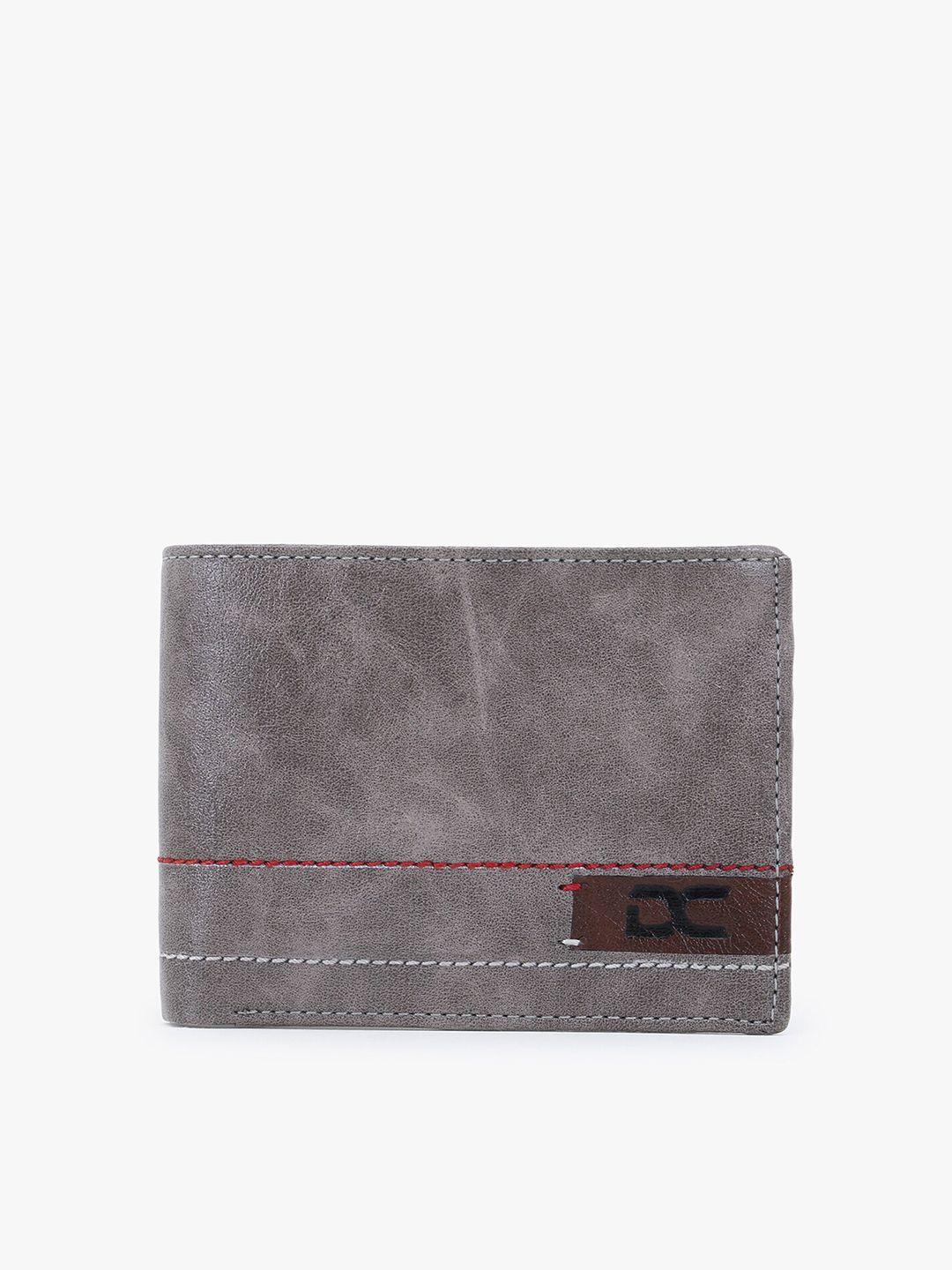 dezire crafts men grey textured bi-fold two fold wallet