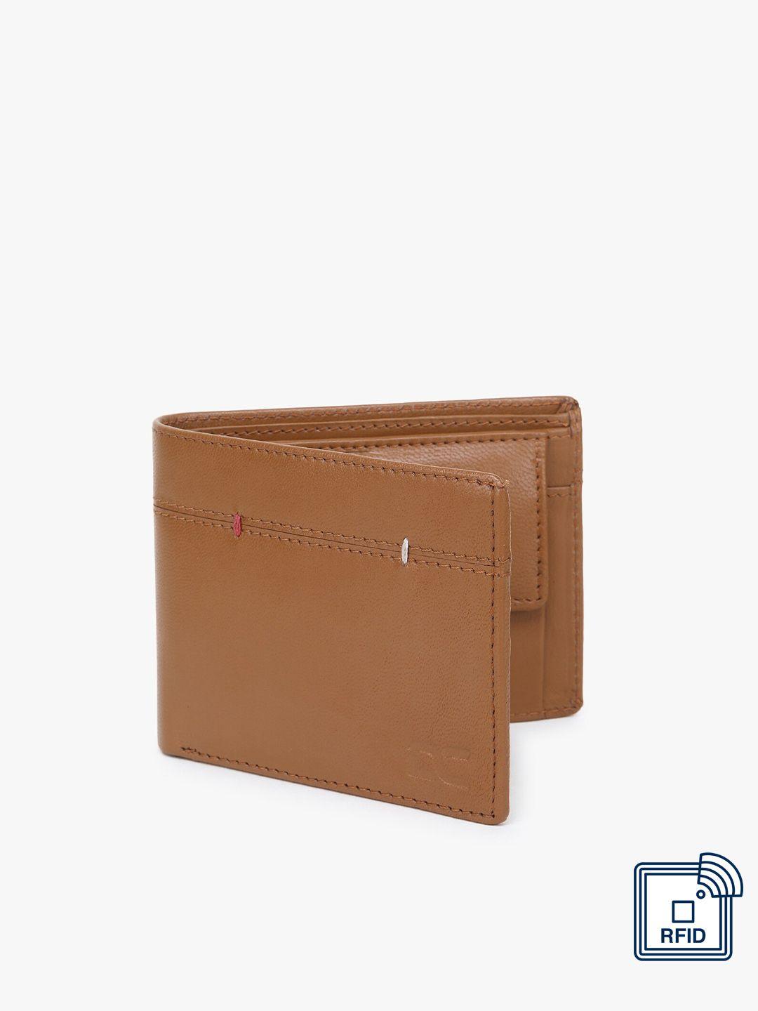 dezire crafts men tan textured two fold leather wallet