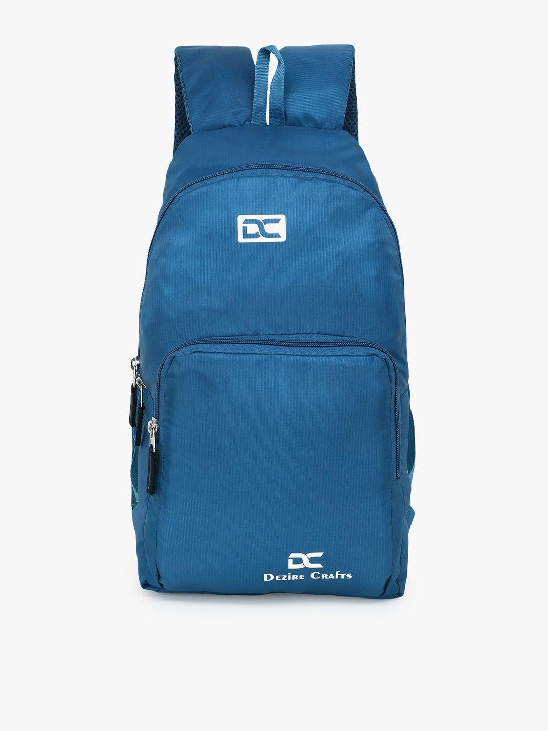 dezire crafts unisex blue & white brand logo backpack