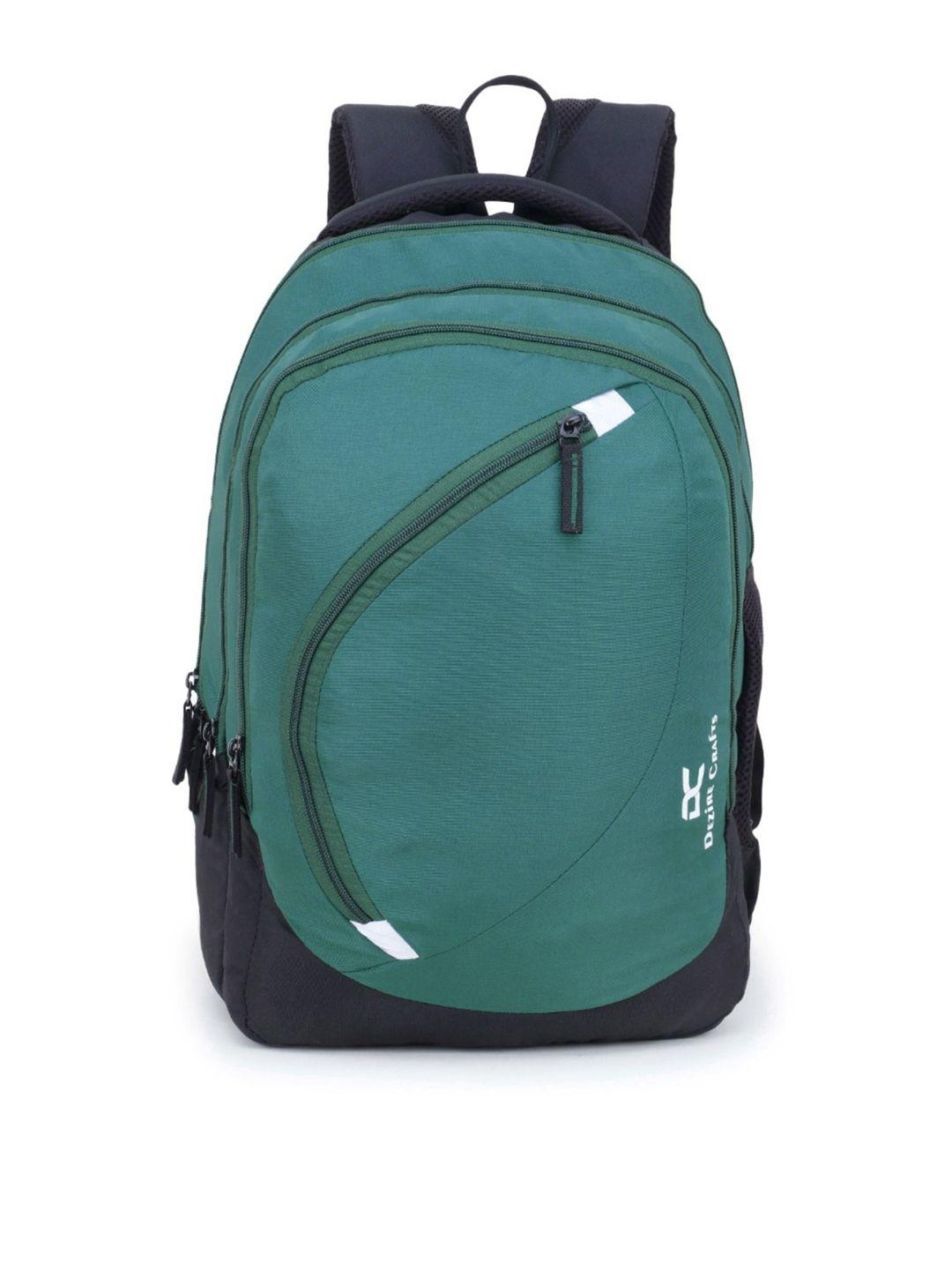 dezire crafts unisex green & black solid backpack