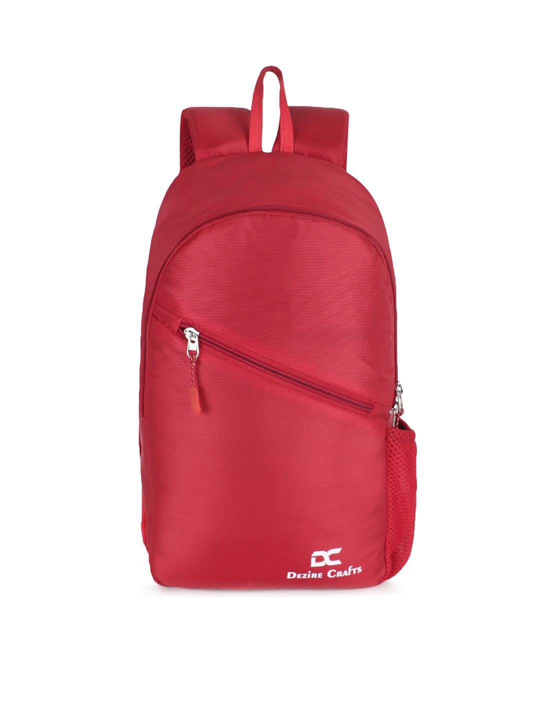 dezire crafts unisex red & white solid backpack