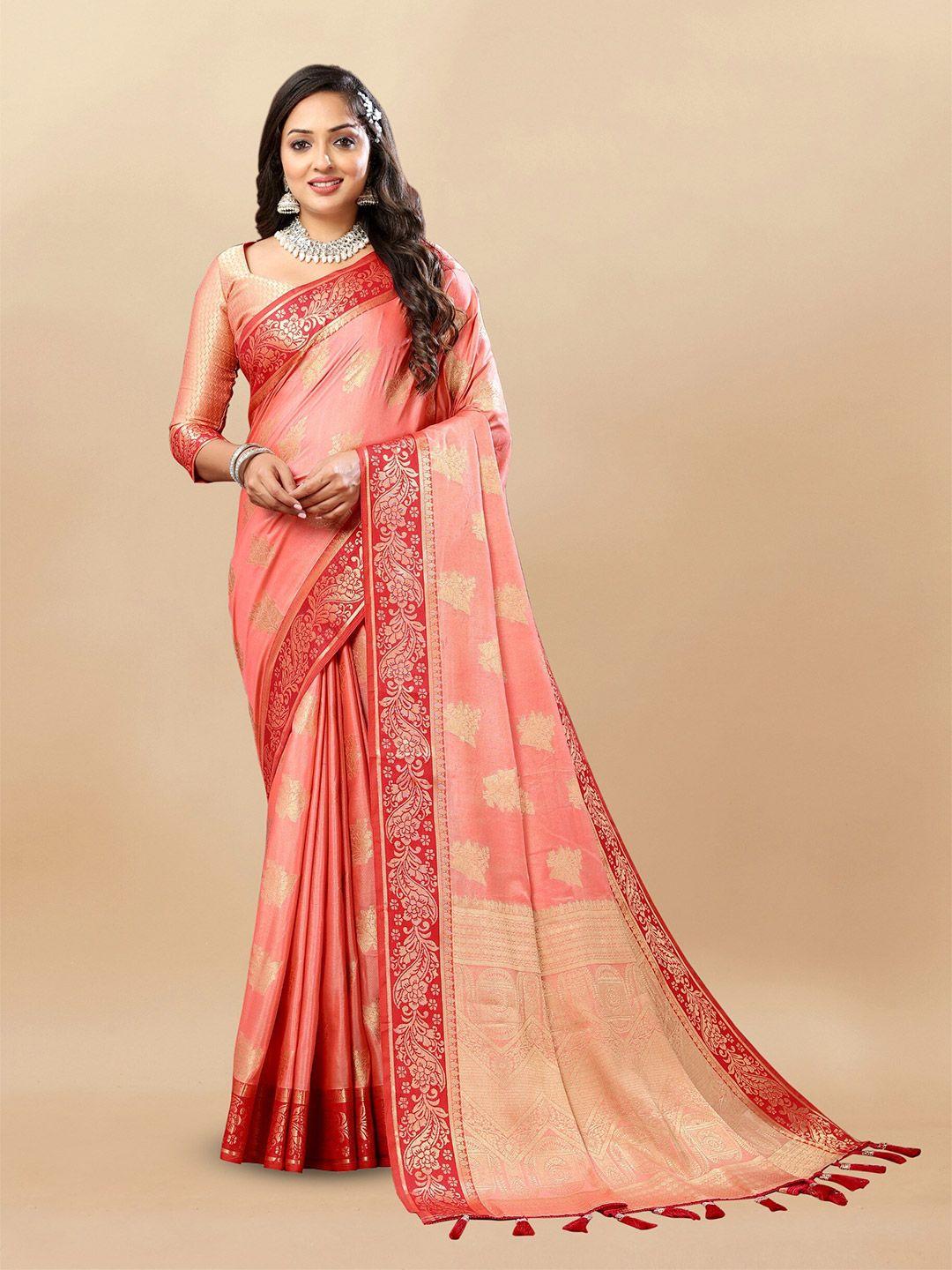 dhandai fashion floral woven design zari banarasi saree