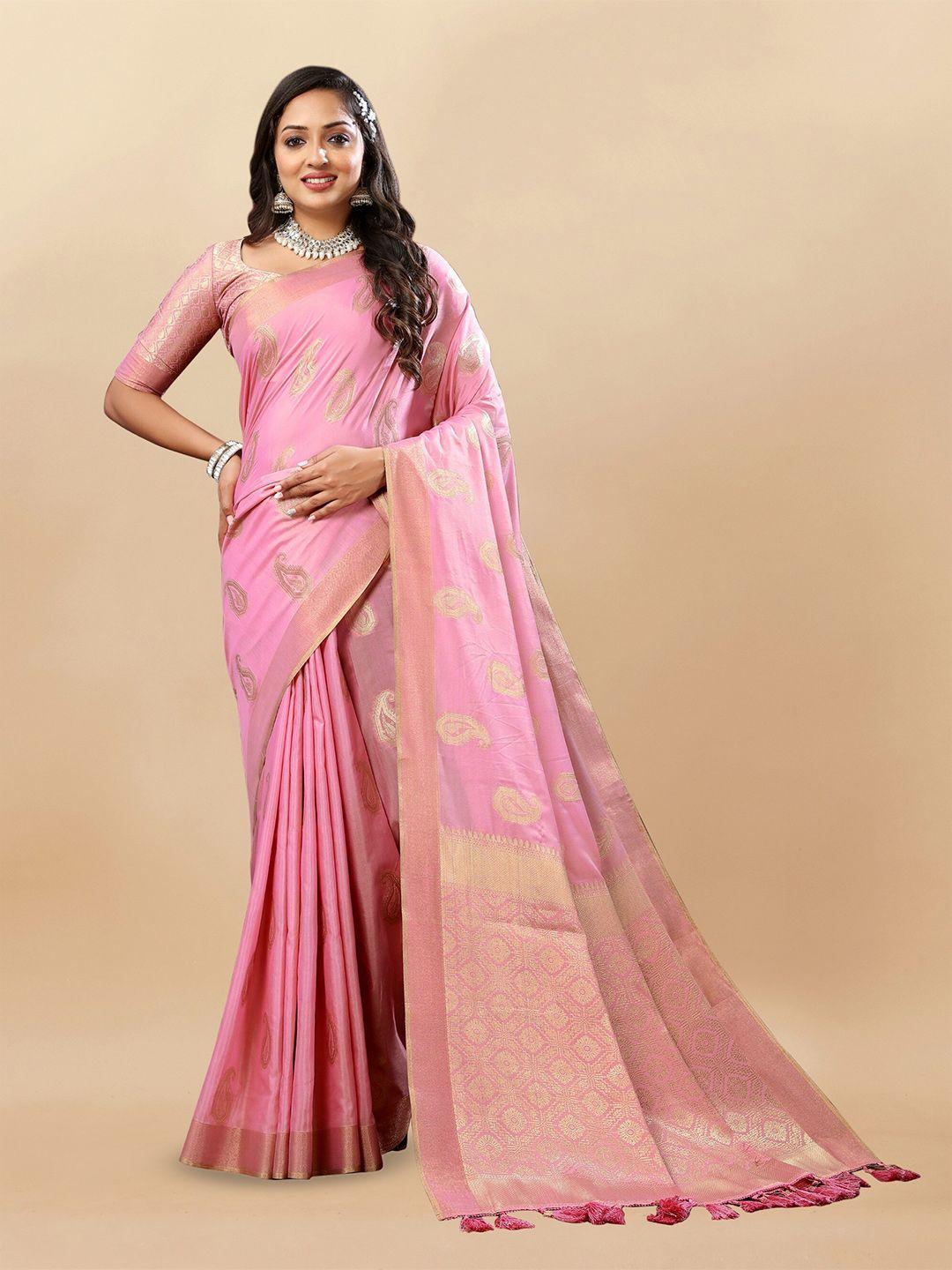 dhandai fashion paisley woven design zari banarasi saree