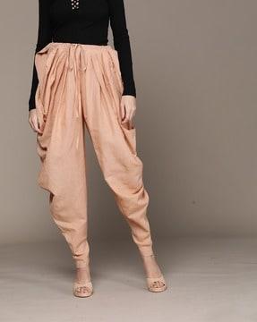 dhoti pants with elasticated drawstring waist