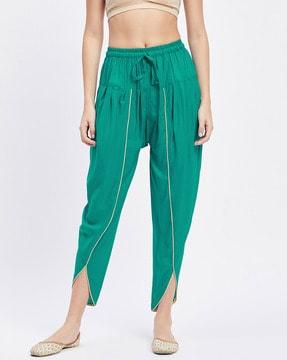 dhoti pants with elasticated drawstring waist