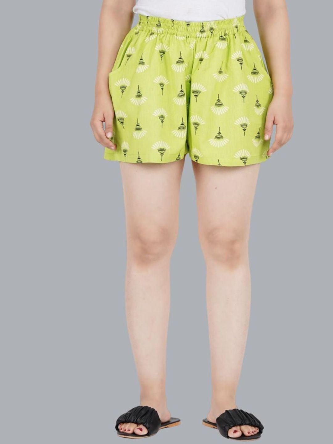 dhroov tara women floral printed mid-rise shorts
