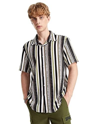 dhruvi trendz mens rayon men's casual shirt regular fit dt-ms-6101 (dt-ms-6074_brown_m)