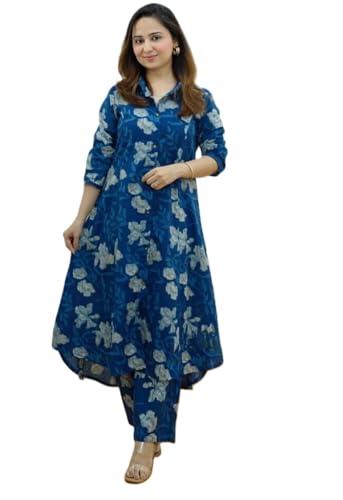 dhruvi trendz womens rayon co-ord set regular fit casual (dt-w1818&tr875_blue_l)