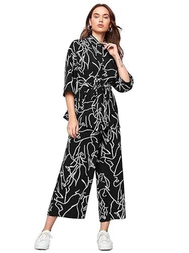 dhruvi trendz womens rayon co-ord set regular fit night dress (dt-w1695&tr791_black_2xl)