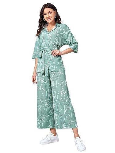 dhruvi trendz womens rayon co-ord set regular fit night dress (dt-w1697&tr793_green_2xl)