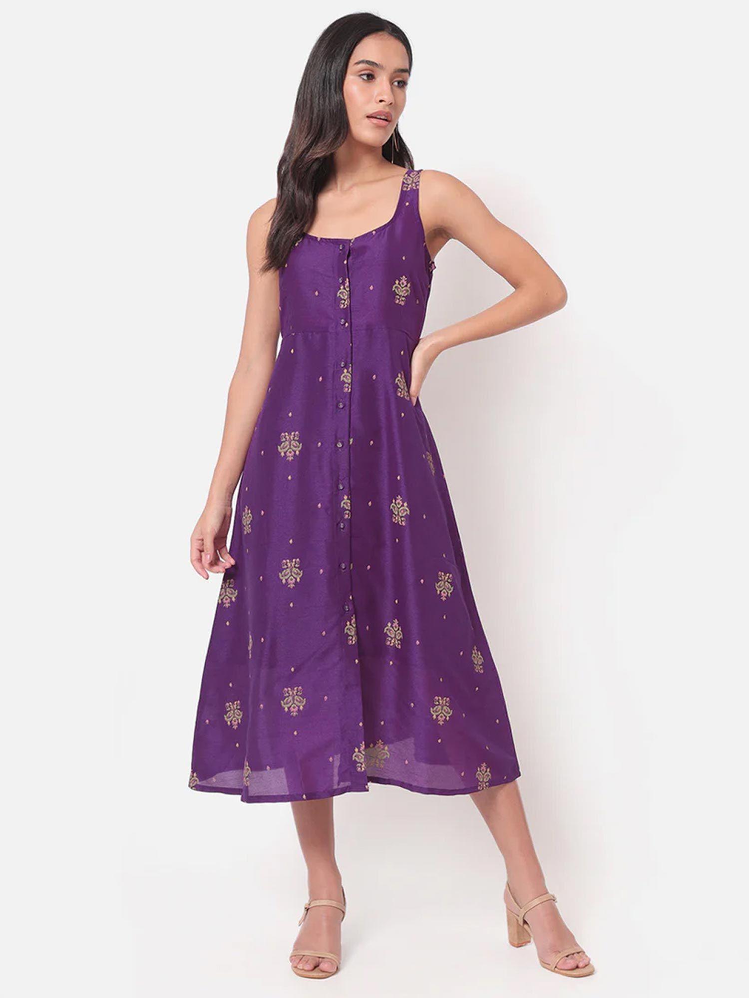dhuri flared purple dress