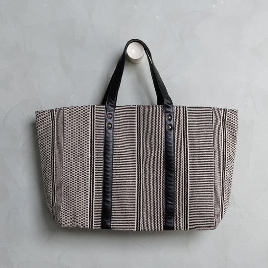 dhurrie striped tote