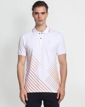 diagonal stripe regular fit polo shirt