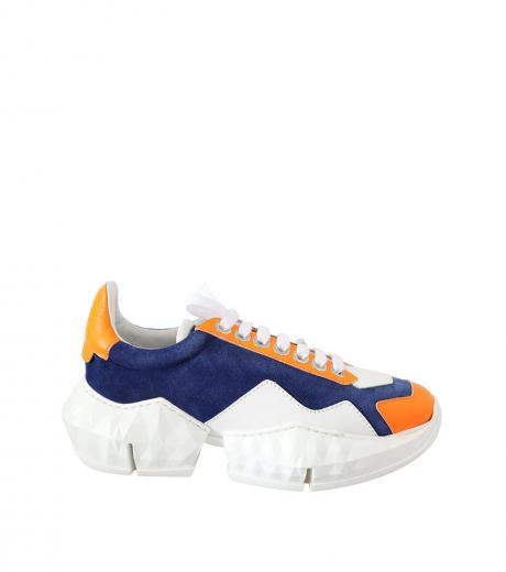 diamond blue orange laceup sneakers