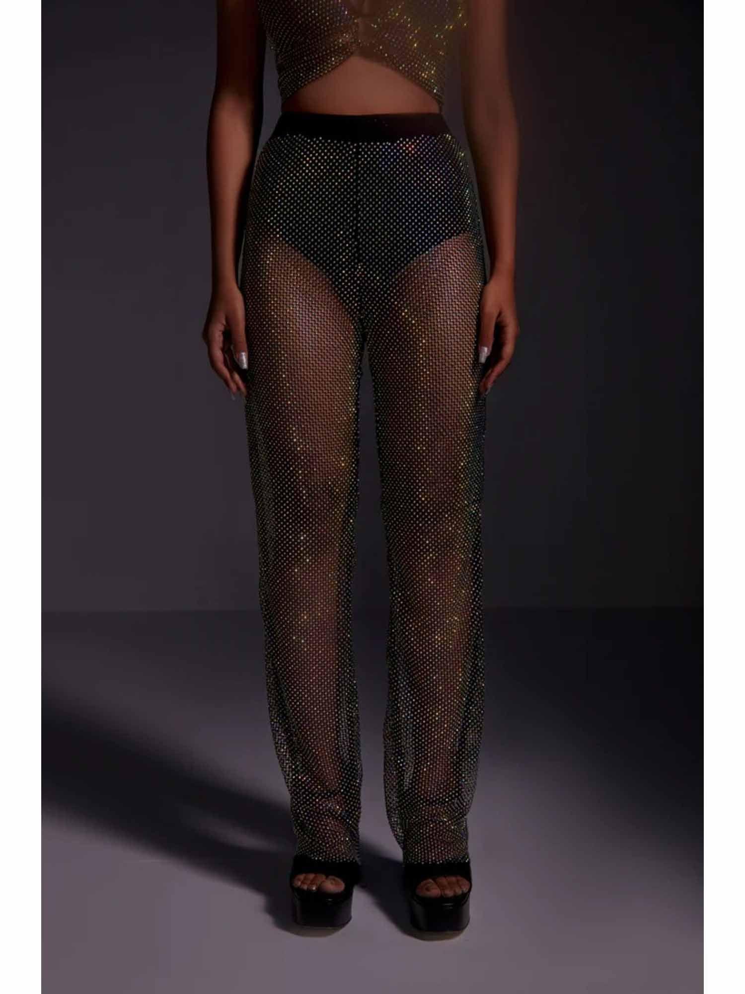 diamond mesh pants